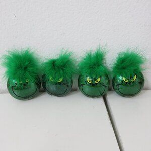 (#122) The Grinch Ornament Lot Of 4 merry Grinchmas